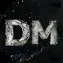 DarkMatter's logo: the letters DM in a rough, stamped-metal style against a dark, textured background.