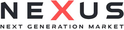 Nexus's logo: the wordmark NEXUS with a red X, above the tagline NEXT GENERATION MARKET.