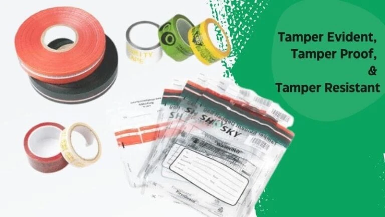 Tamper-evident tape rolls and security bags of the kind used to seal hardware wallet packaging.
